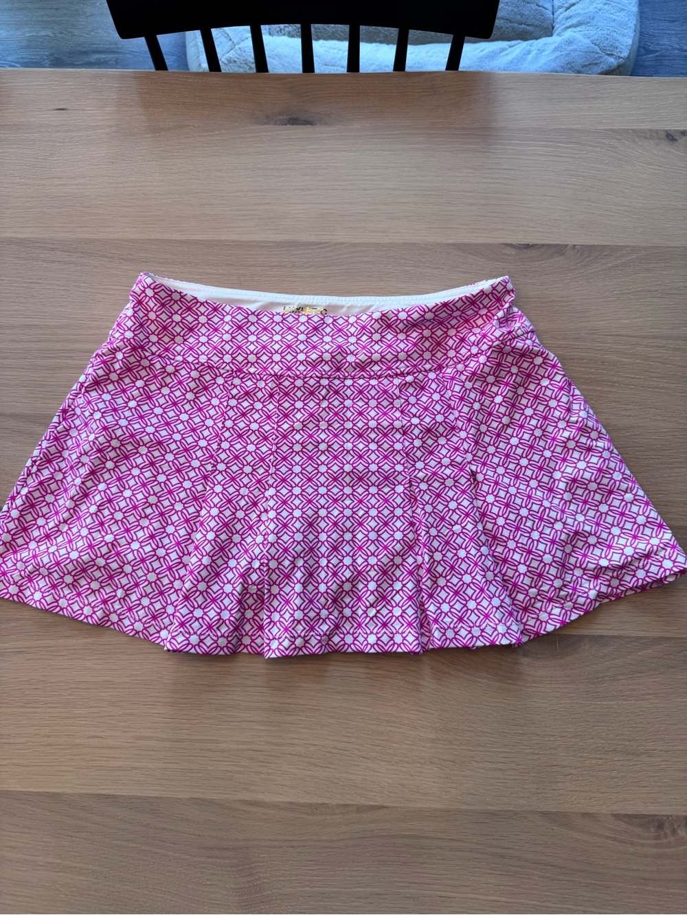 Lilly Pulitzer Pink and White Geometric Skater Skirt - Picture 2 of 4